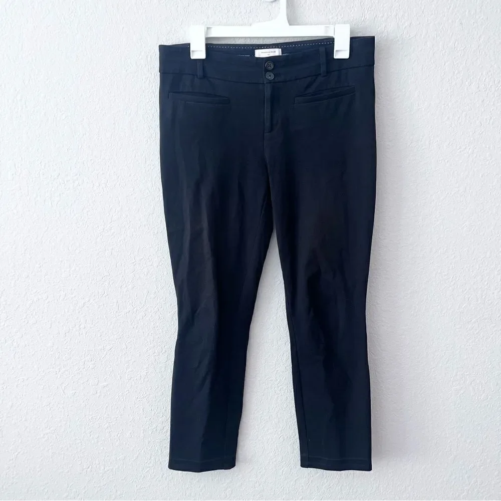 Anthropologie The Essential Slim Black Trouser Pants Business Casual Size 8